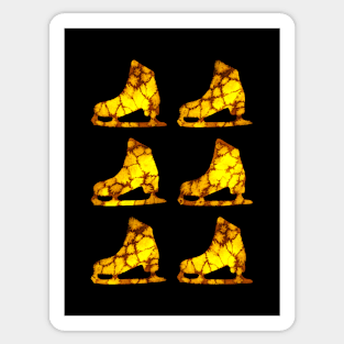 Watercolor Figure Skates (Golden Yellow) Sticker